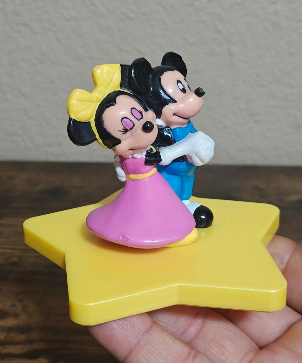 1980s Mickey & Minnie On Star Cake Topper/Figurine