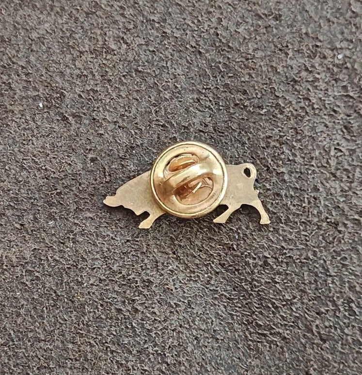 1950s/60s Gold Tone Charging Bull Figural Pin