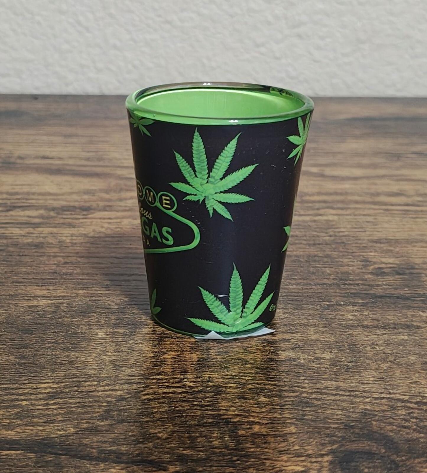 Welcome To Fabulous Las Vegas Nevada Green & Black Shot Glass