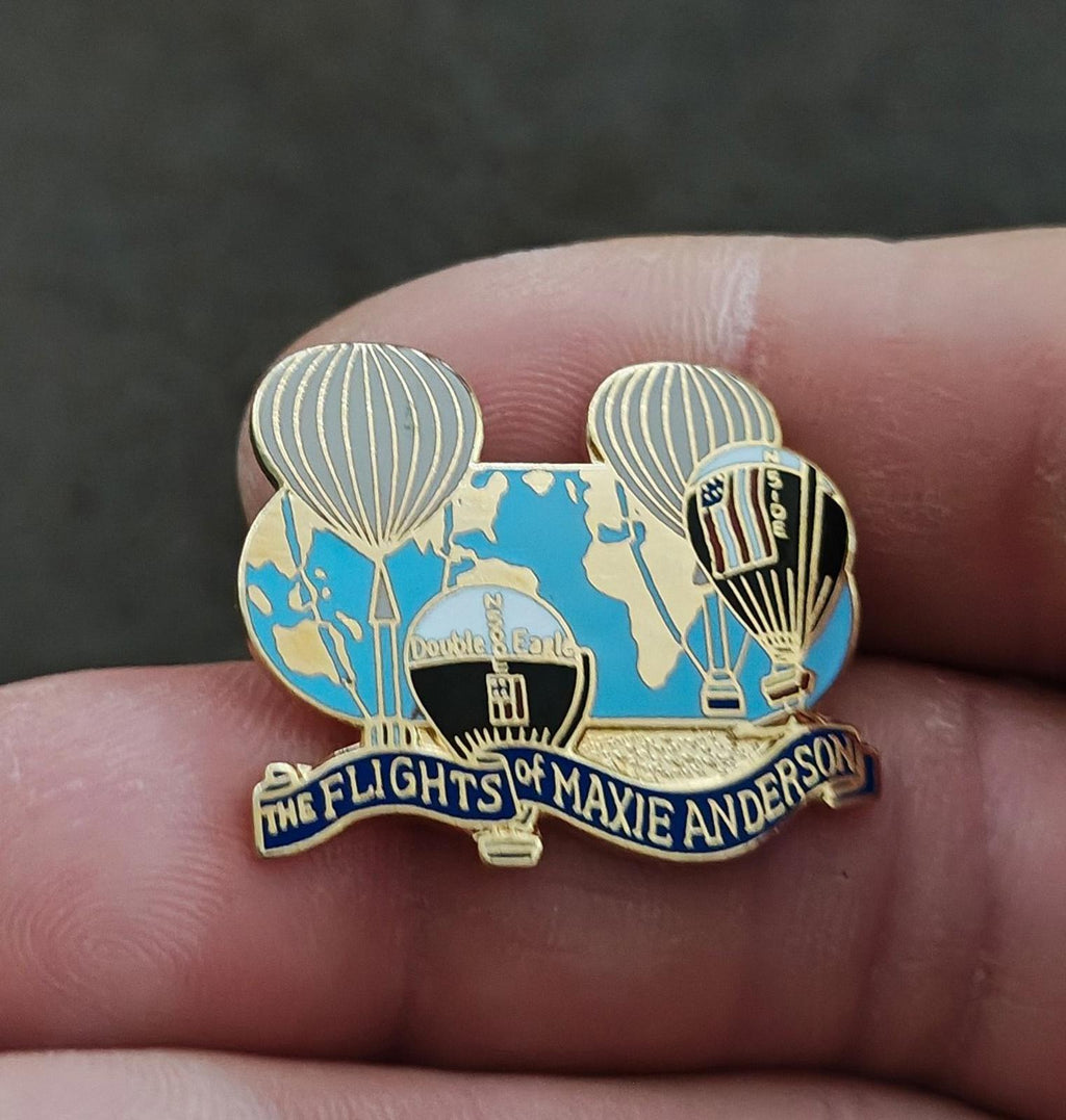 1980s Flights of Maxie Anderson Gold Tone Enamel Pin