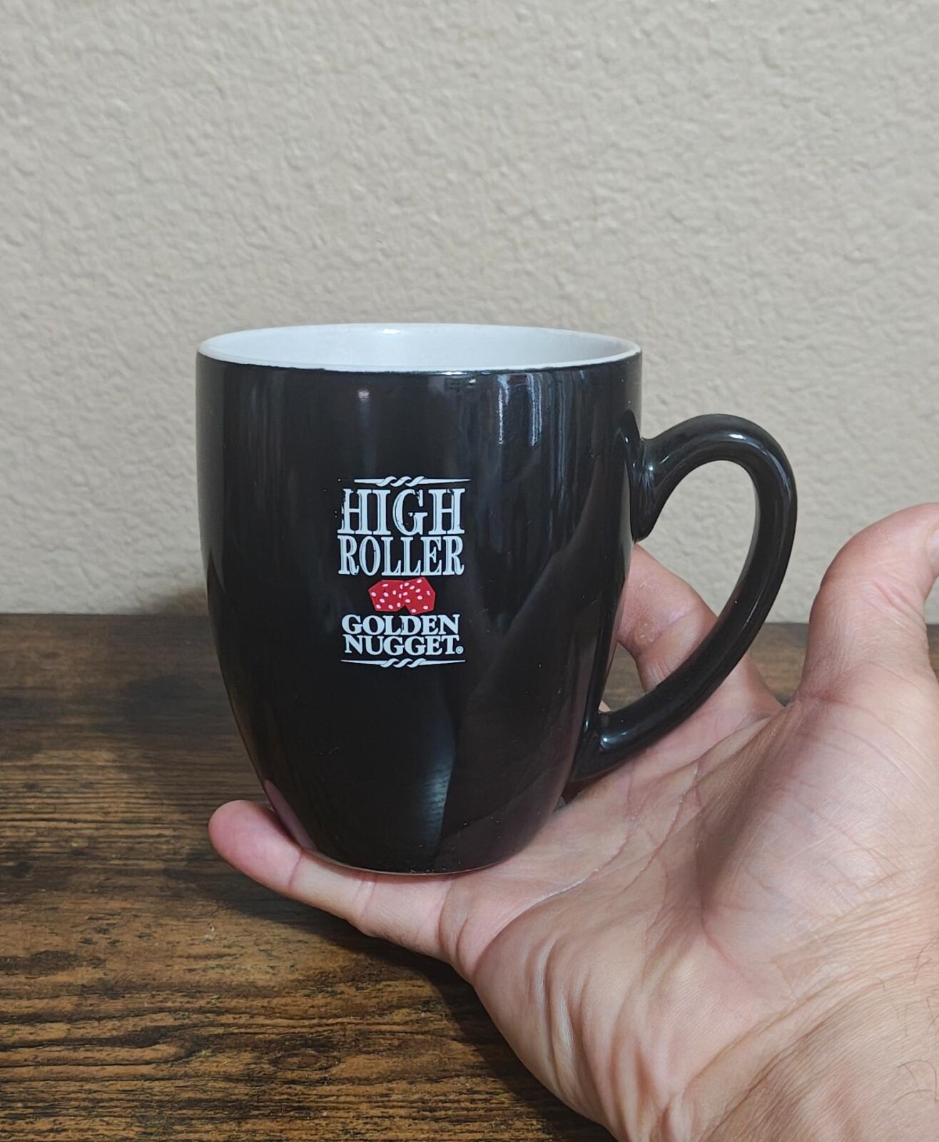 1990s Rare HTF "High Roller" Golden Nugget Casinos Black & White 14 oz Mug