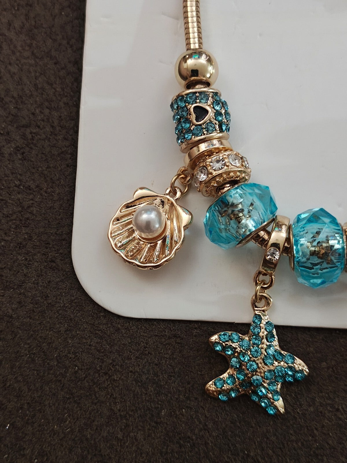 Gem Bella New York Gold Tone Ocean Themed Charm Bracelet New