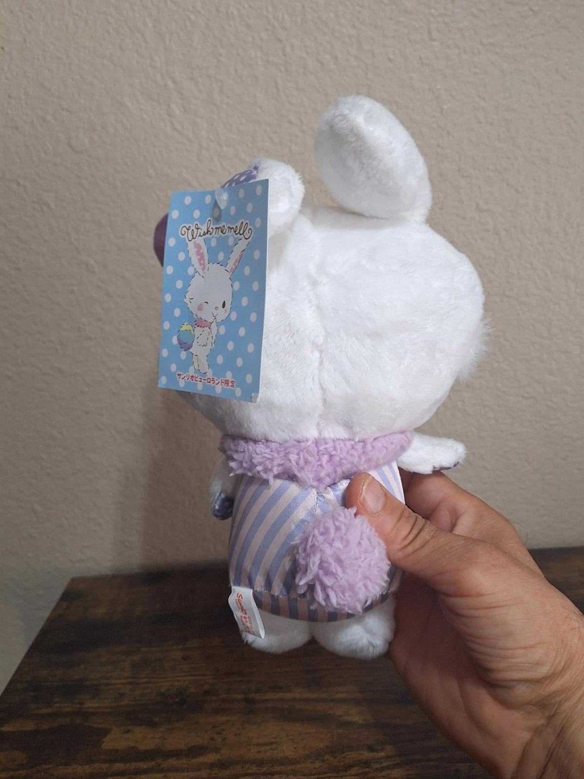 Cute Rare Wish Me Mell Sanrio Purple Hat Plush Striped Conjuror Magician Bunny.