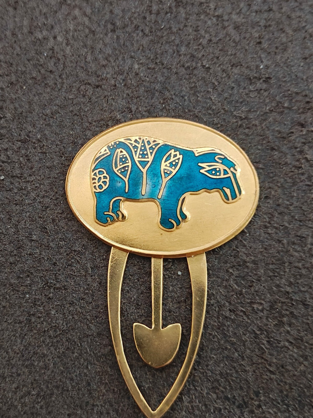 1985 Metropolitan Museum of Art (MMA)  Gold Tone Blue Enamel  Clip Bookmark