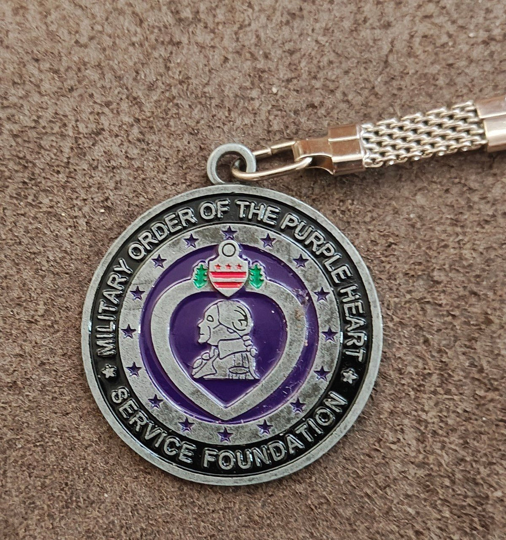 Vintage Military Order Of the Purple Heart Service Foundation Keychain