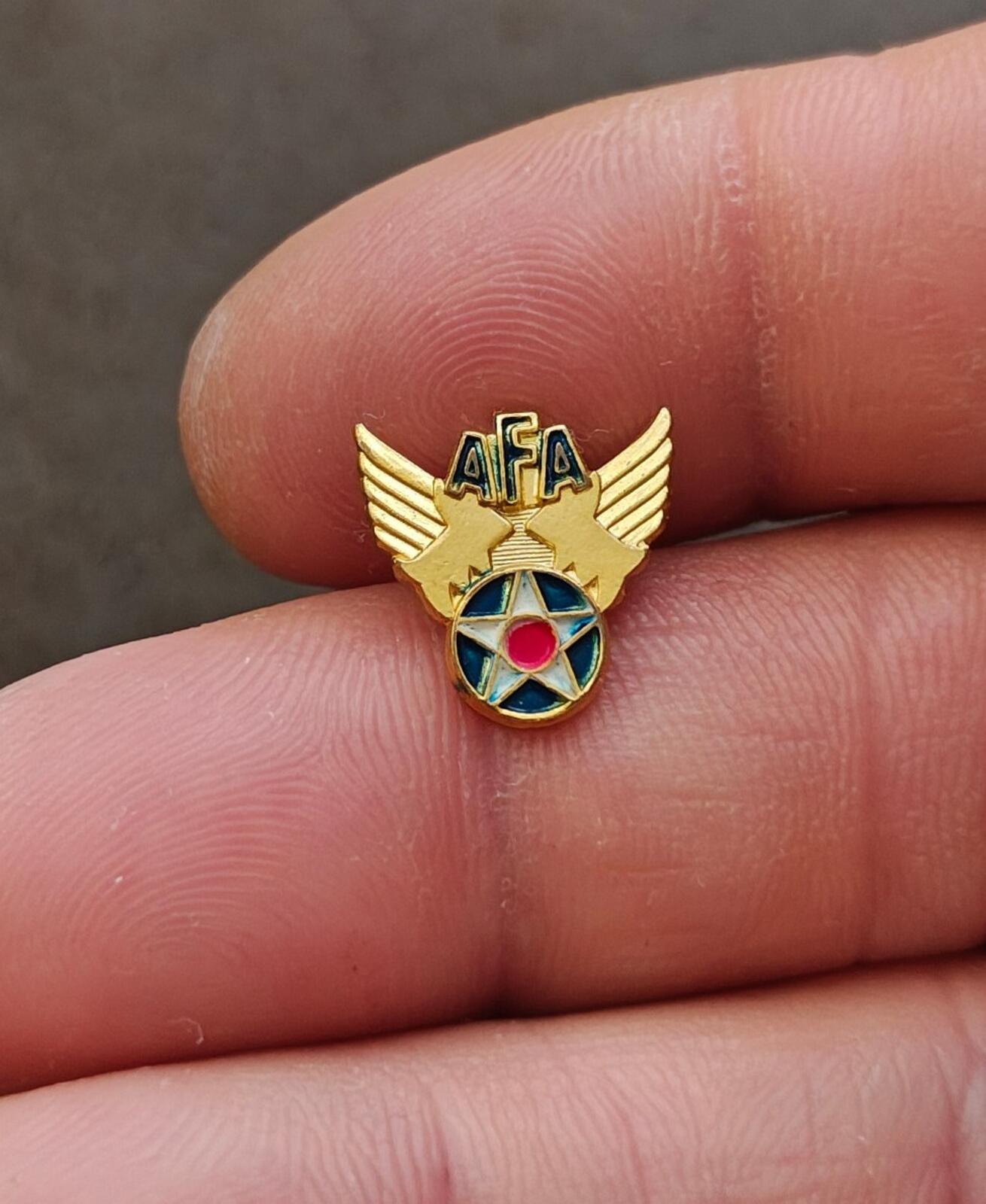1940s Air Force Association (AFA)  Winged Star Gold Tone Enamel Pin