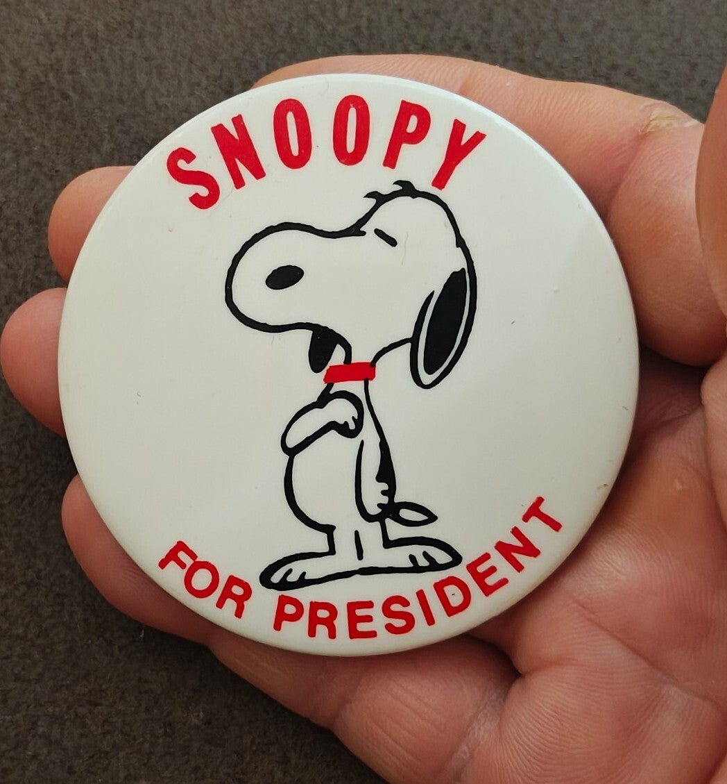 1968 Snoopy For President Pinback Button