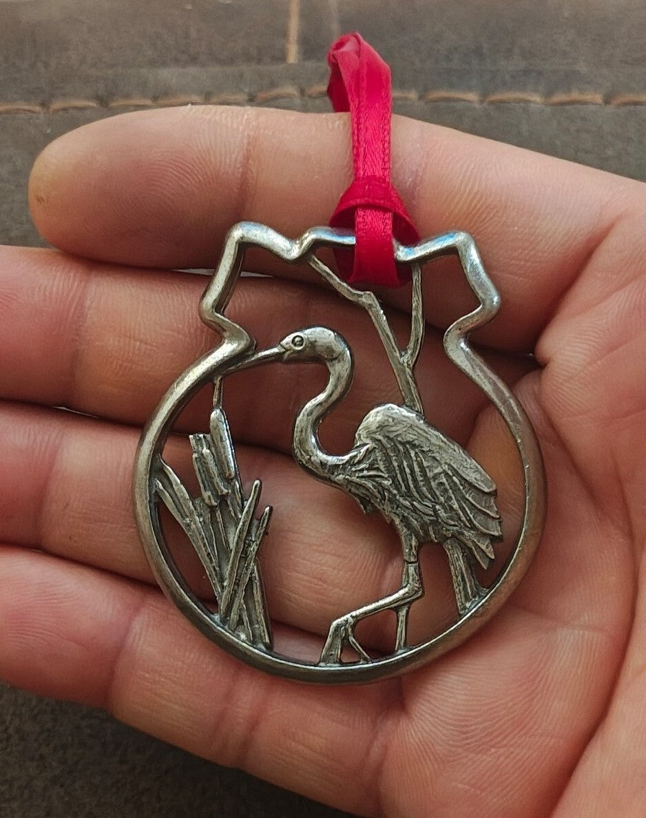 Salisbury Pewter Traditional Blue Heron Hanging Ornament