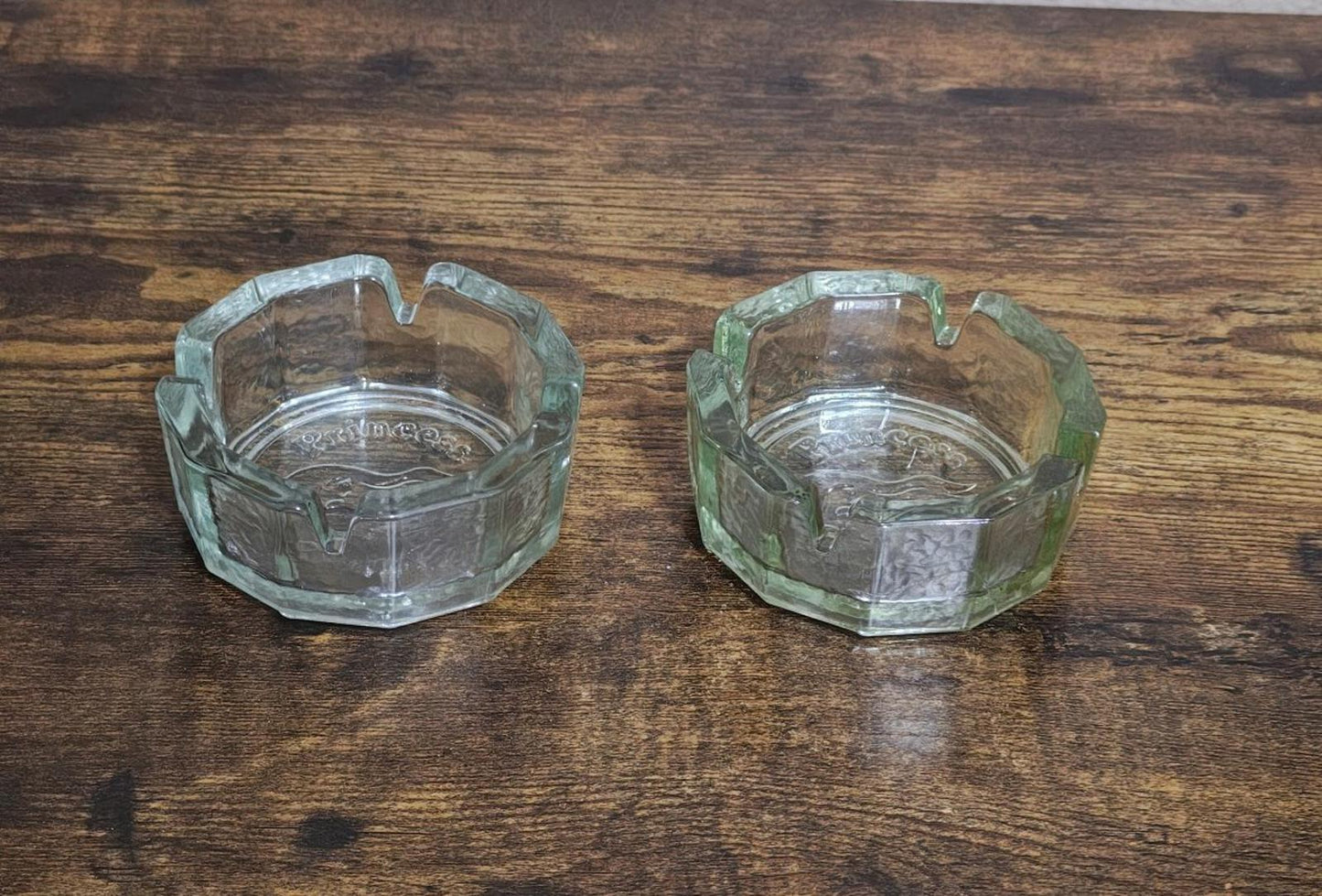 1970s Set of Two Princess Cruises clear Glass Ashtrays