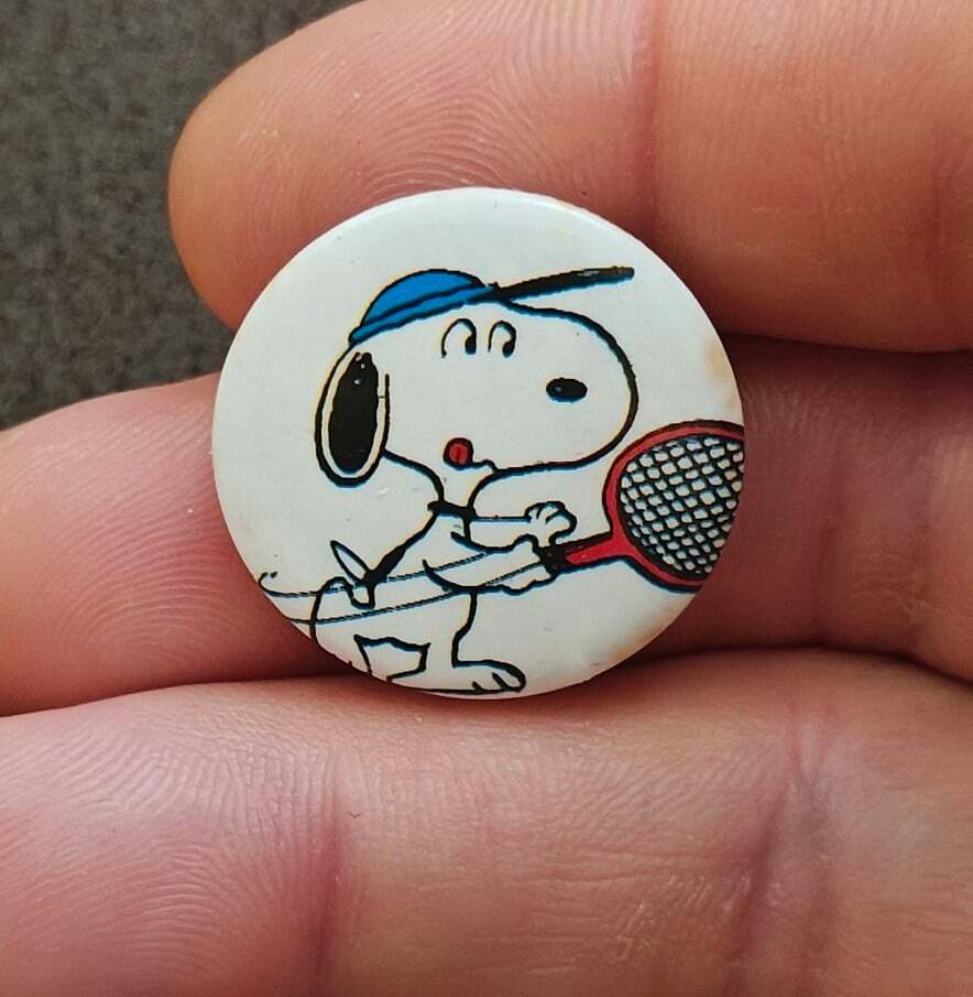 1970s/80s Snoopy World Famous Tennis Player Button