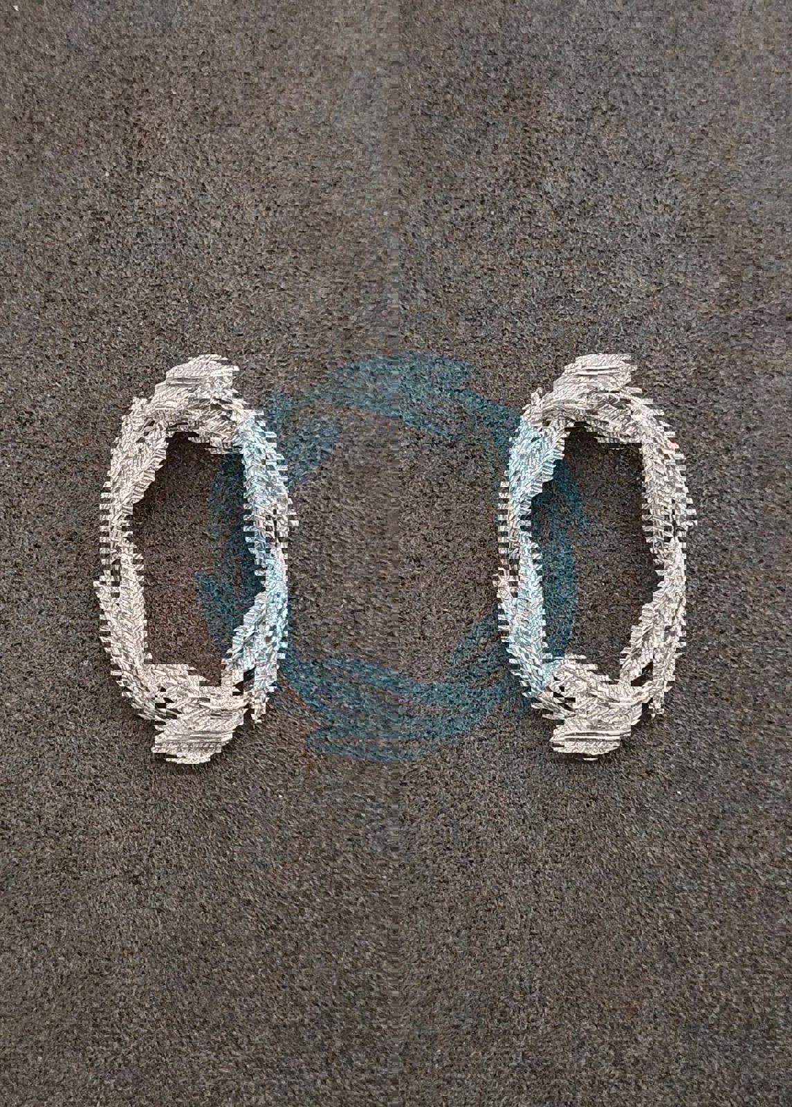 1960's Signed Gerry's Silver Tone Textured Circle Leaf Pin Brooch