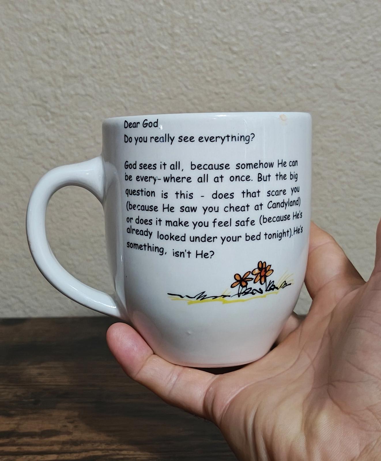 1980's Dear God Royal Ceramic Mug
