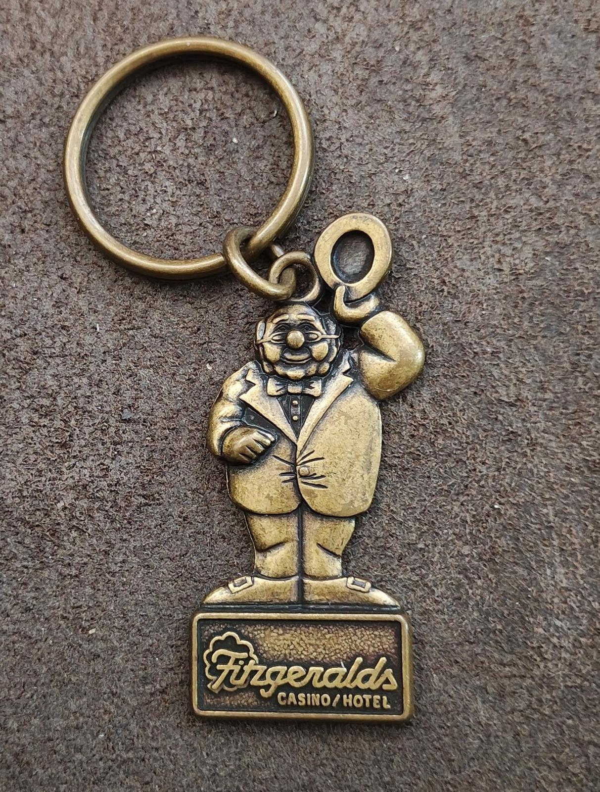 1990s Brass Fitzgerald’s Casino Hotel Las Vegas Mr. O’Lucky Keychain