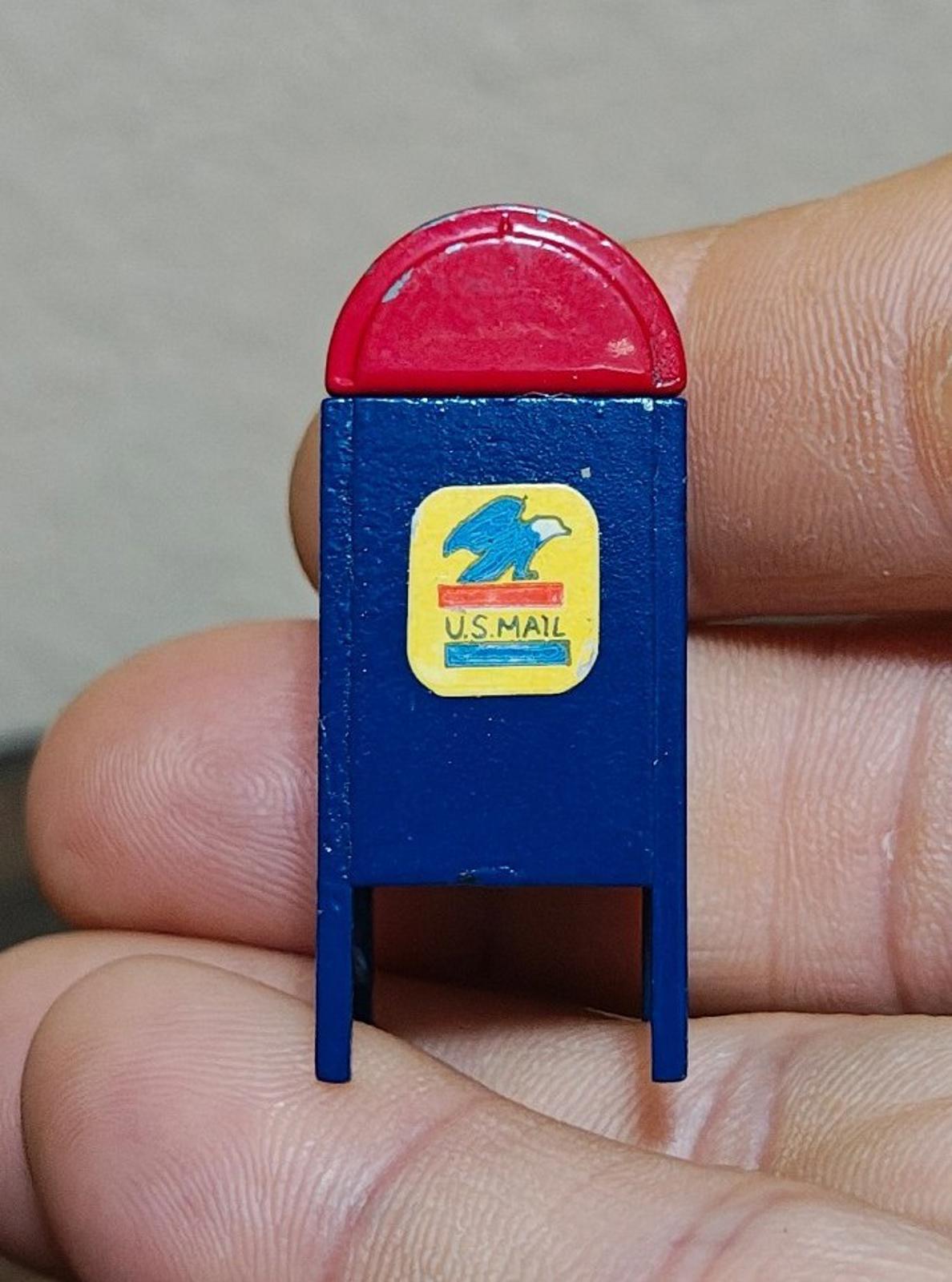 1989 Retired Dept 56 Miniature Metal Hand Painted "Mail Box"