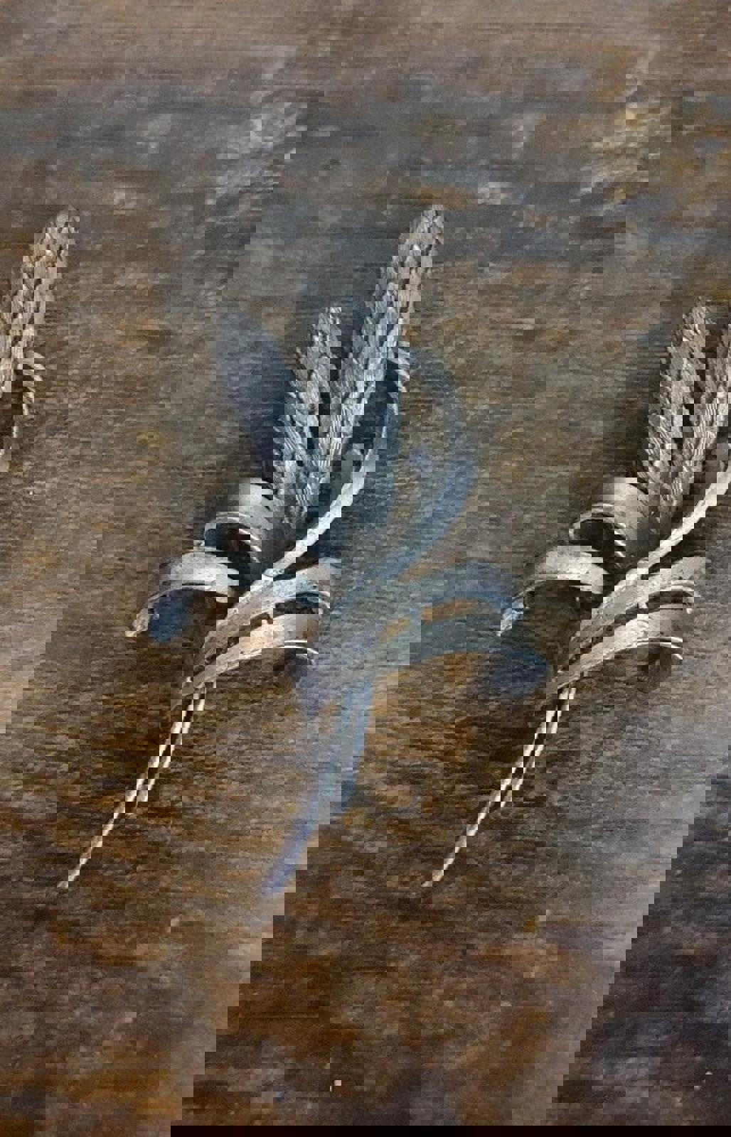 Mid-Century Pastelli Matte and Glossy Finish Silver Tone Hyacinth Brooch