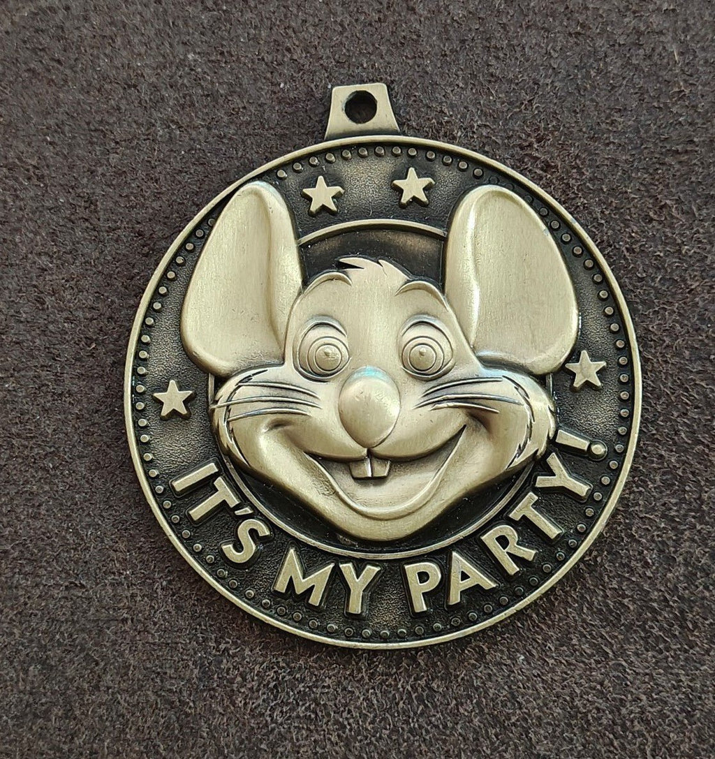 Bronze Tone Chuck E. Cheese "It's My Party!" Birthday Star Medallion - Trinketmania-LV