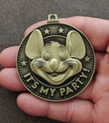 Bronze Tone Chuck E. Cheese "It's My Party!" Birthday Star Medallion - Trinketmania-LV