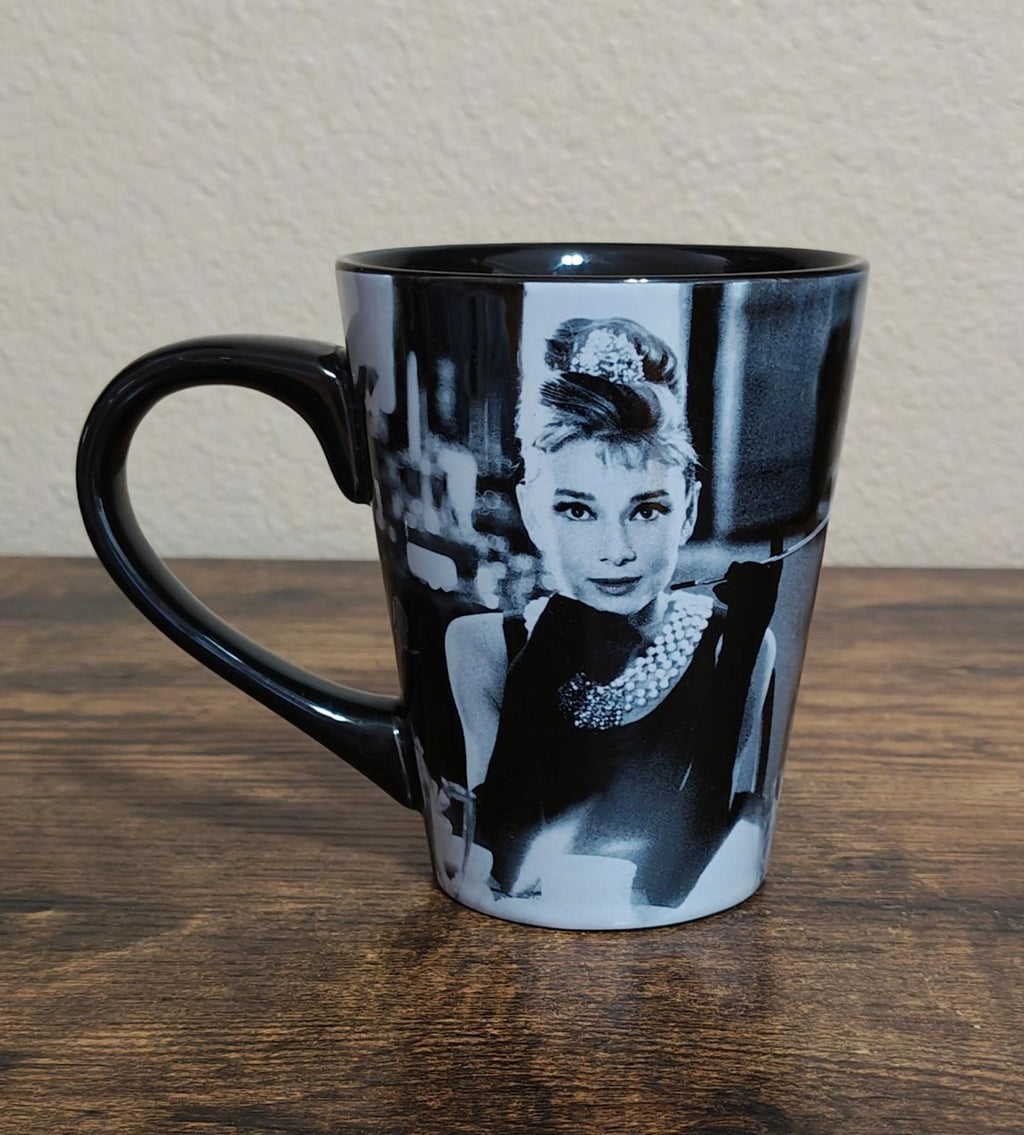 2010 Vandor Paramount Pictures Audrey Hepburn Breakfast at Tiffany's Black Mug