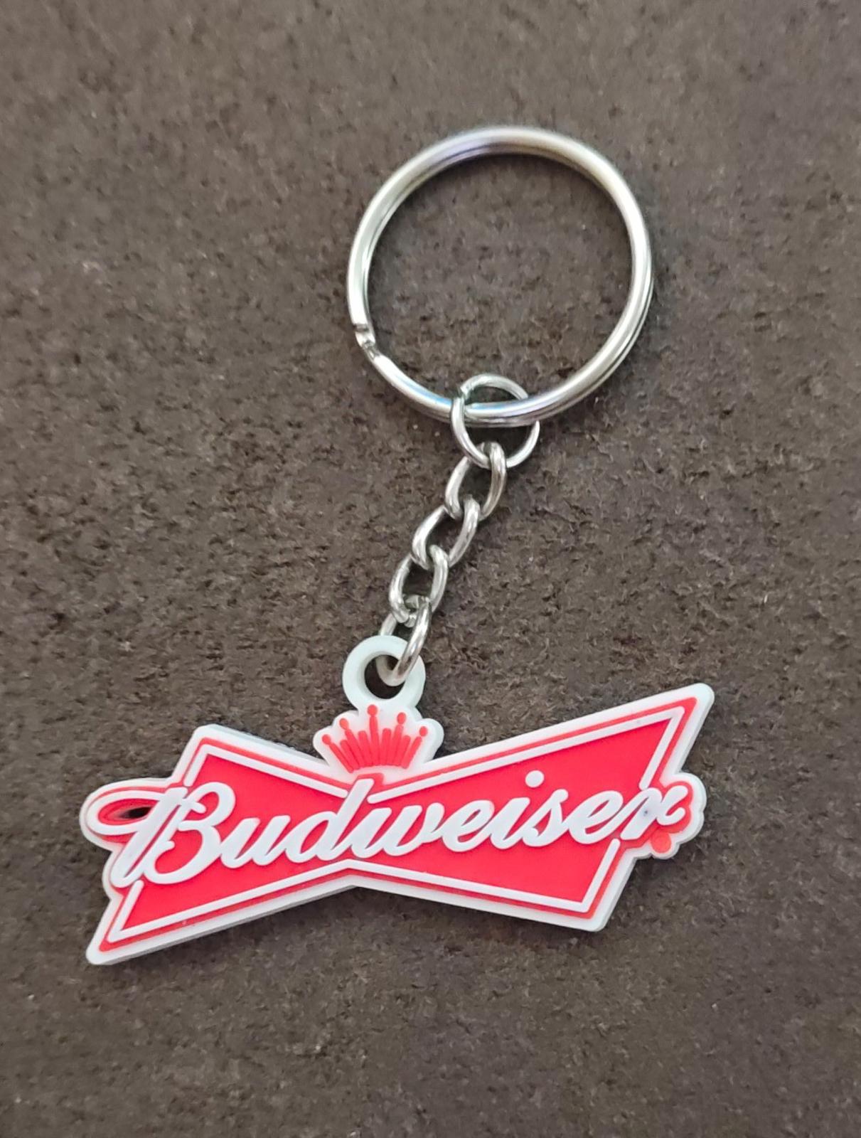 1990s Budweiser Bow Tie Logo Rubber Keychain