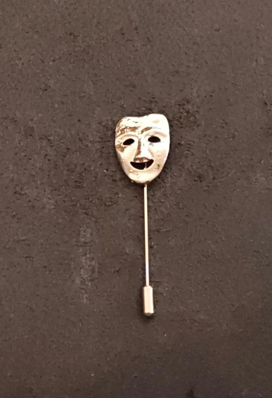 Rose Gold Tone Mask Stick Pin