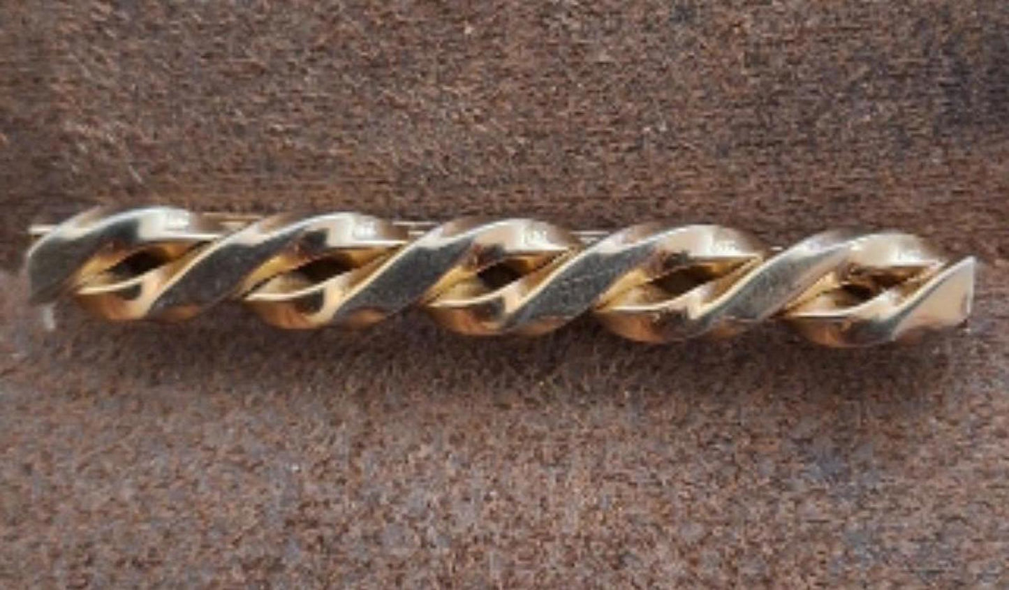Textured Gold Tone Tie Bar Clip