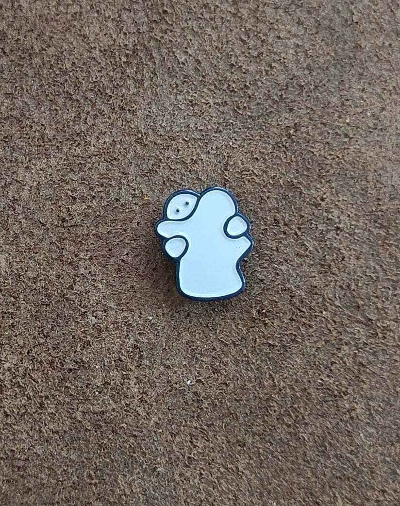Two Ghosts Hugging Small Metal Enamel Pin