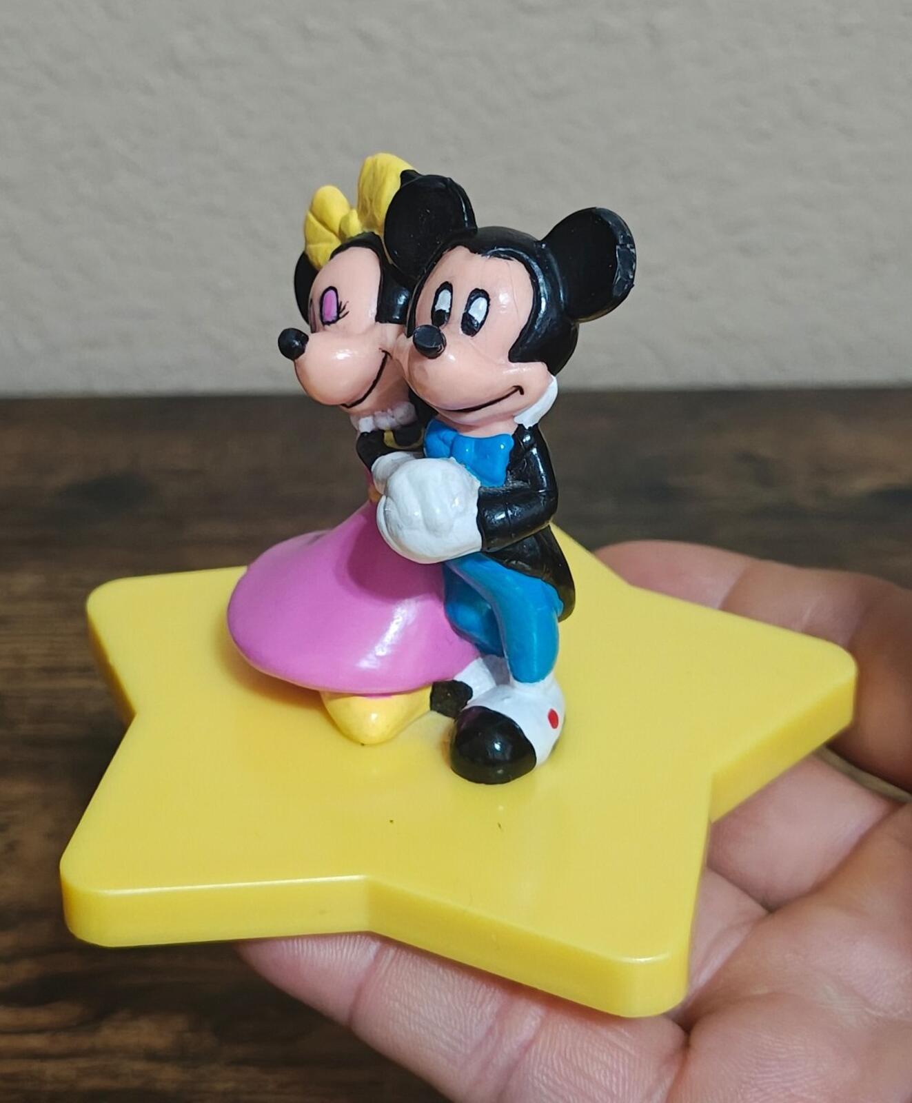 1980s Mickey & Minnie On Star Cake Topper/Figurine