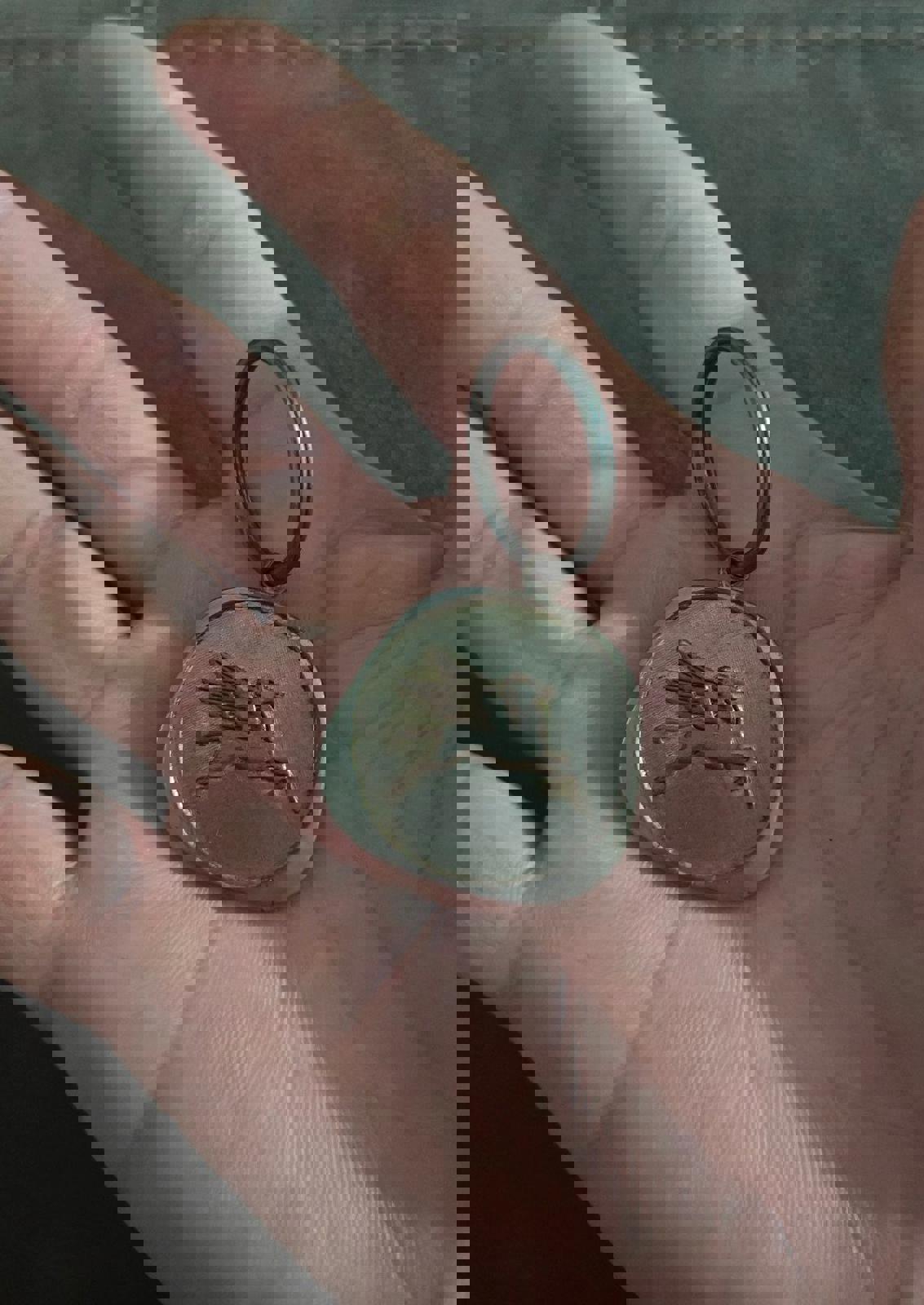 1970s Vintage Chevron Pegasus Pewter Keychain