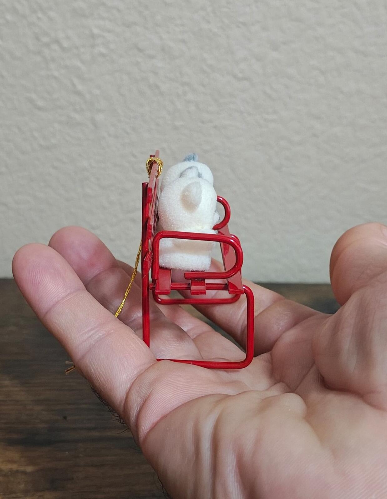 1980s Avon Gift Collection "Teddies on a Bench" Christmas Ornament