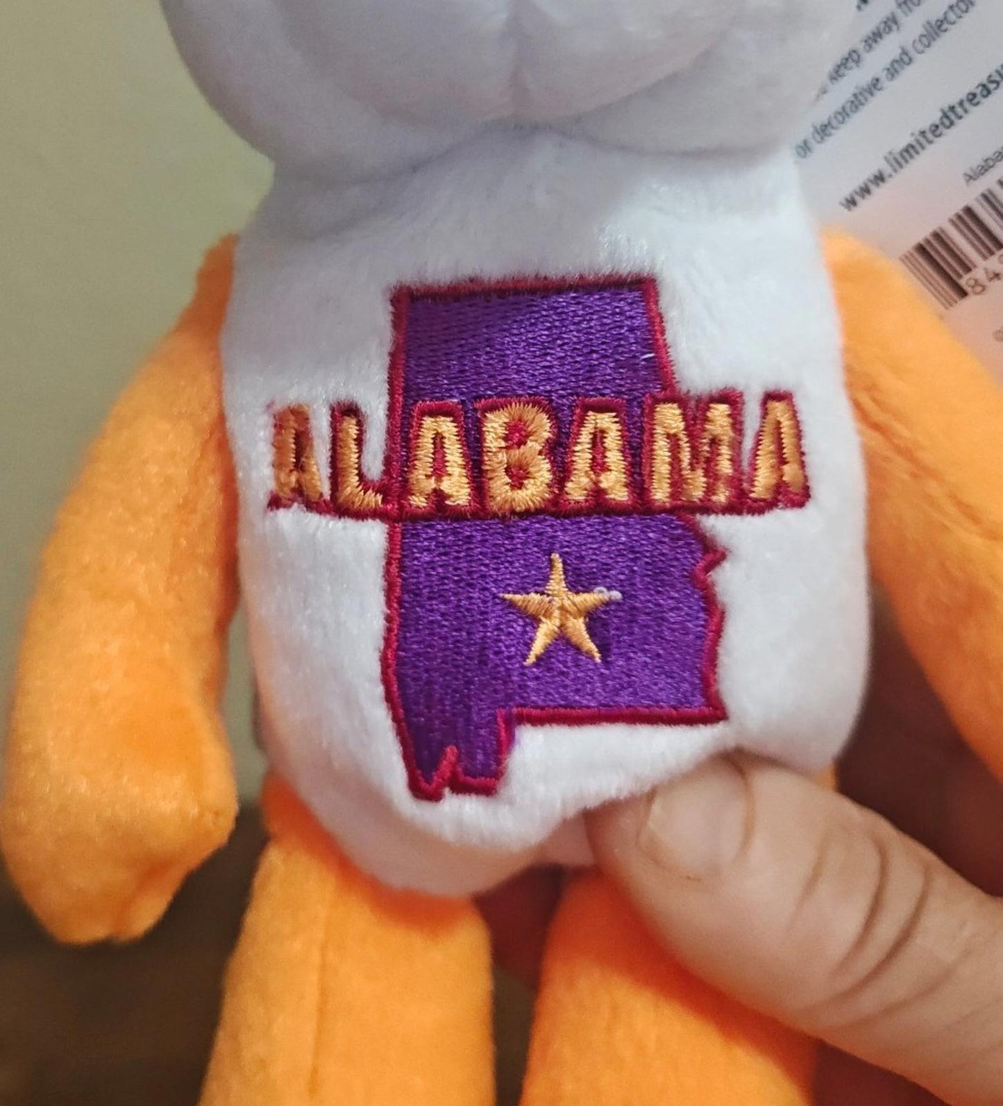 2003 Limited Treasures Alabama State Quarter Bear Collectible Beanbag Plush