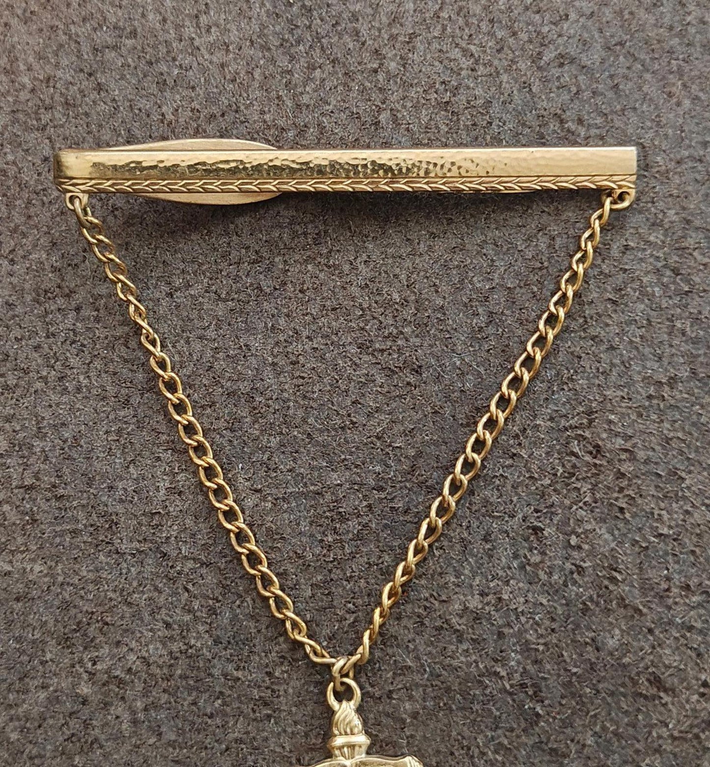 Hickok "Class of 1949" Vintage Gold Tone Tie Bar/Tie Clip Featuring a Book Charm