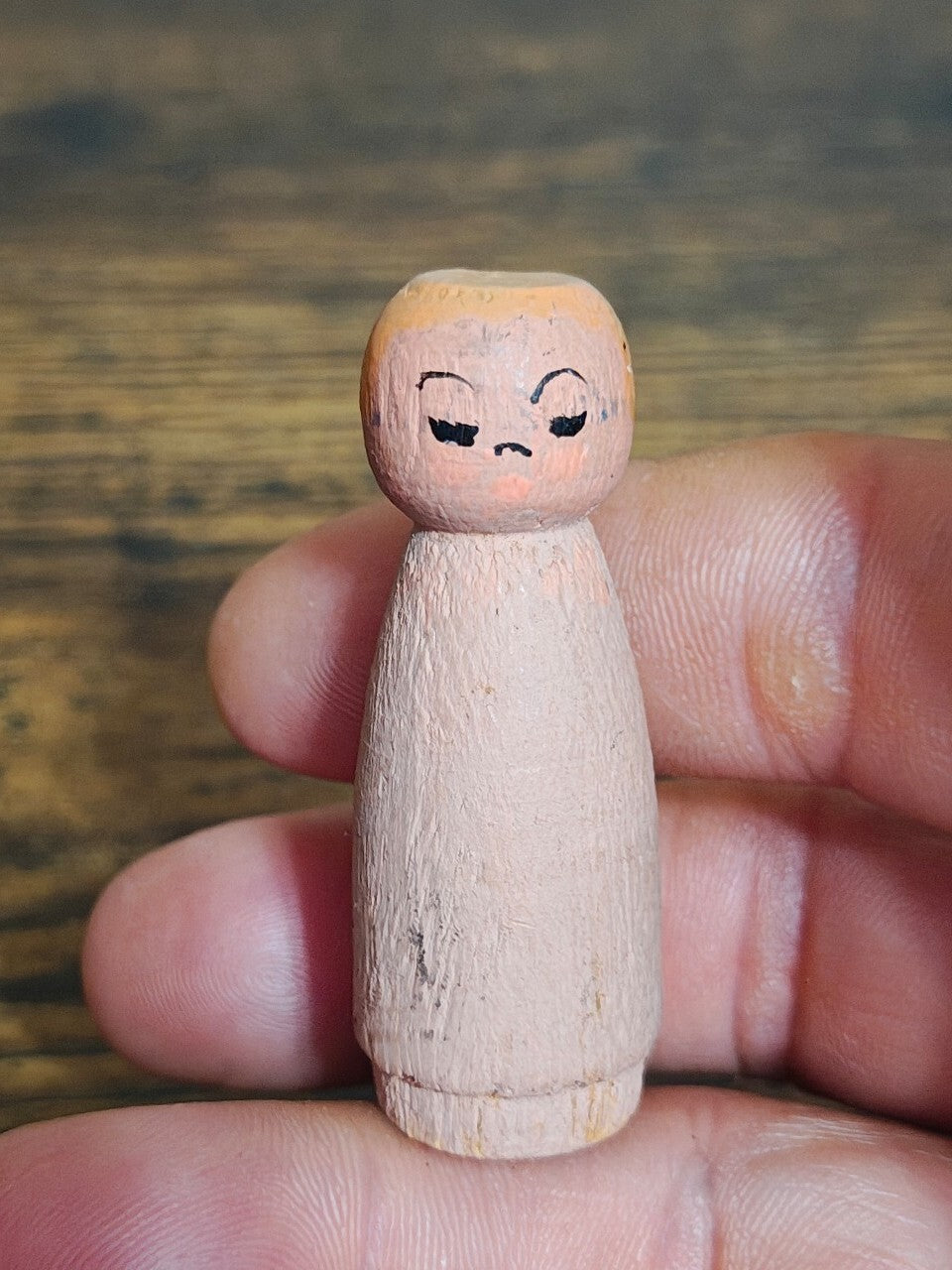 1970s Miniature Japanese Creative Wooden Miniature Kokeshi Doll