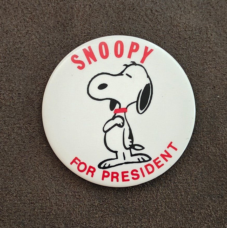 1968 Snoopy For President Pinback Button