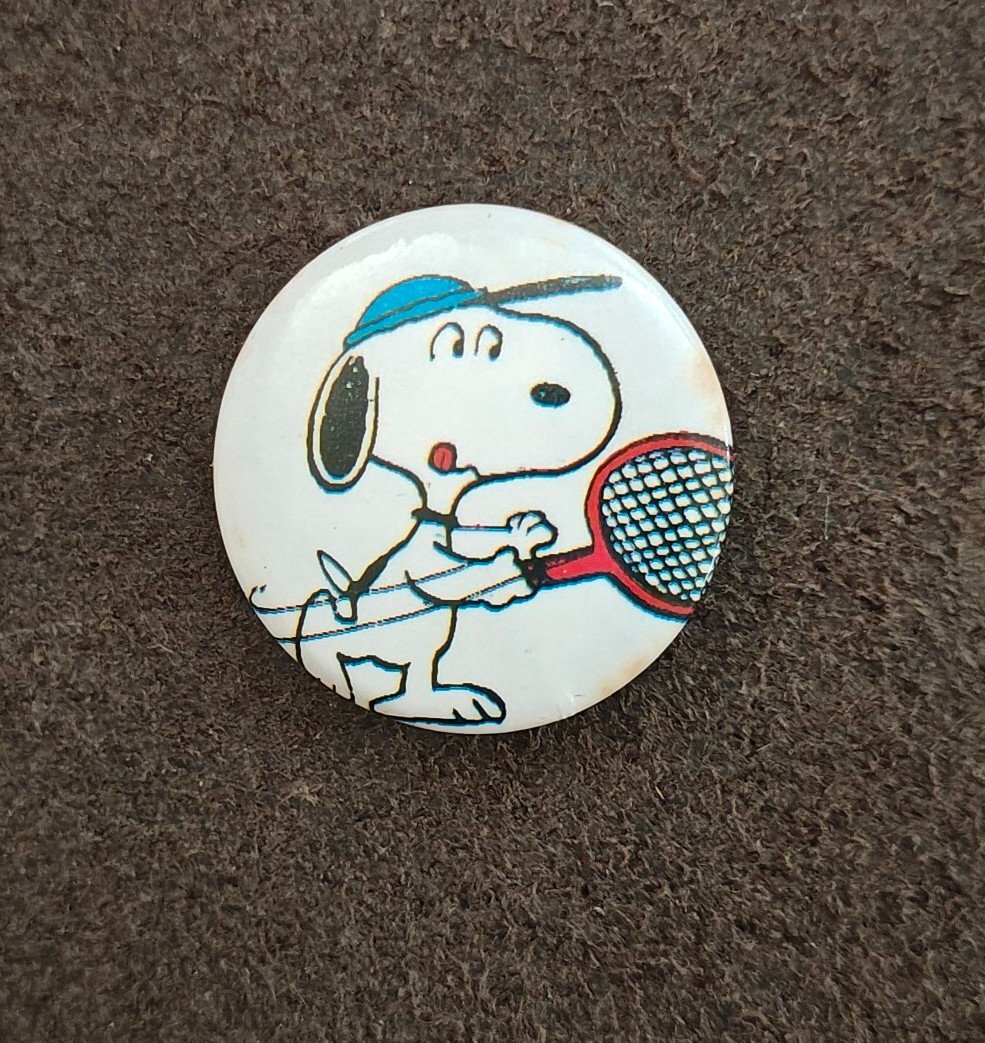 1970s/80s Snoopy World Famous Tennis Player Button