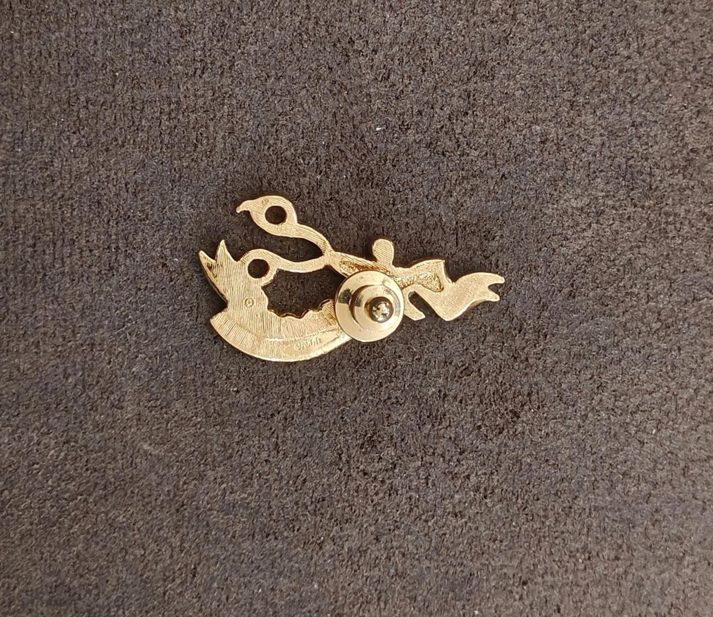 1980's Signed Avon #1 Hairdresser" Gold Tone With Clear Rhinestones Brooch