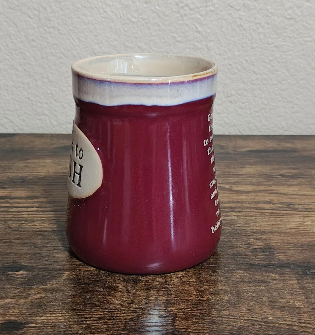 Great Born to Fish Serenity Prayer Porcelain 18 oz Red Mug