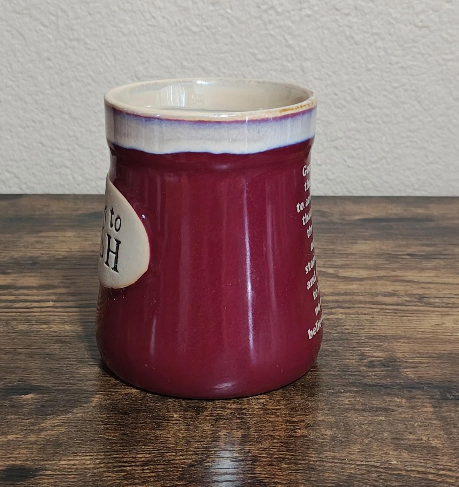 Great Born to Fish Serenity Prayer Porcelain 18 oz Red Mug