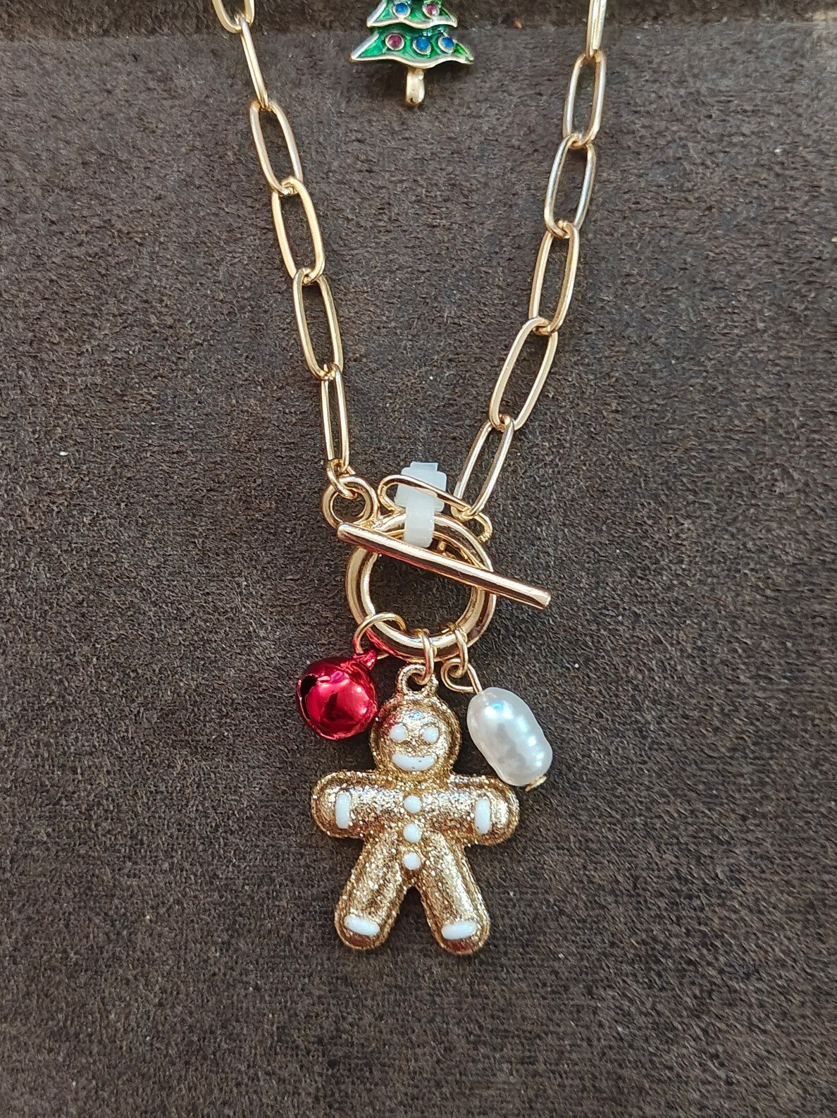 Retired Gold Tone Christmas Charm Layered Necklace NWT