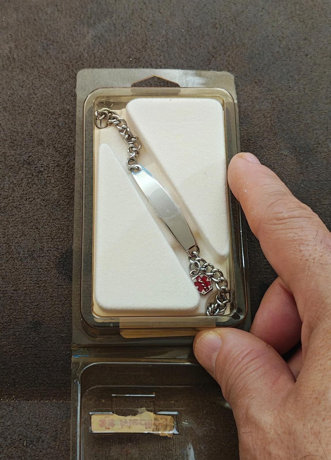 1960s/70s Silver Tone Speidel Medilog Medical Alert Identification Bracelet