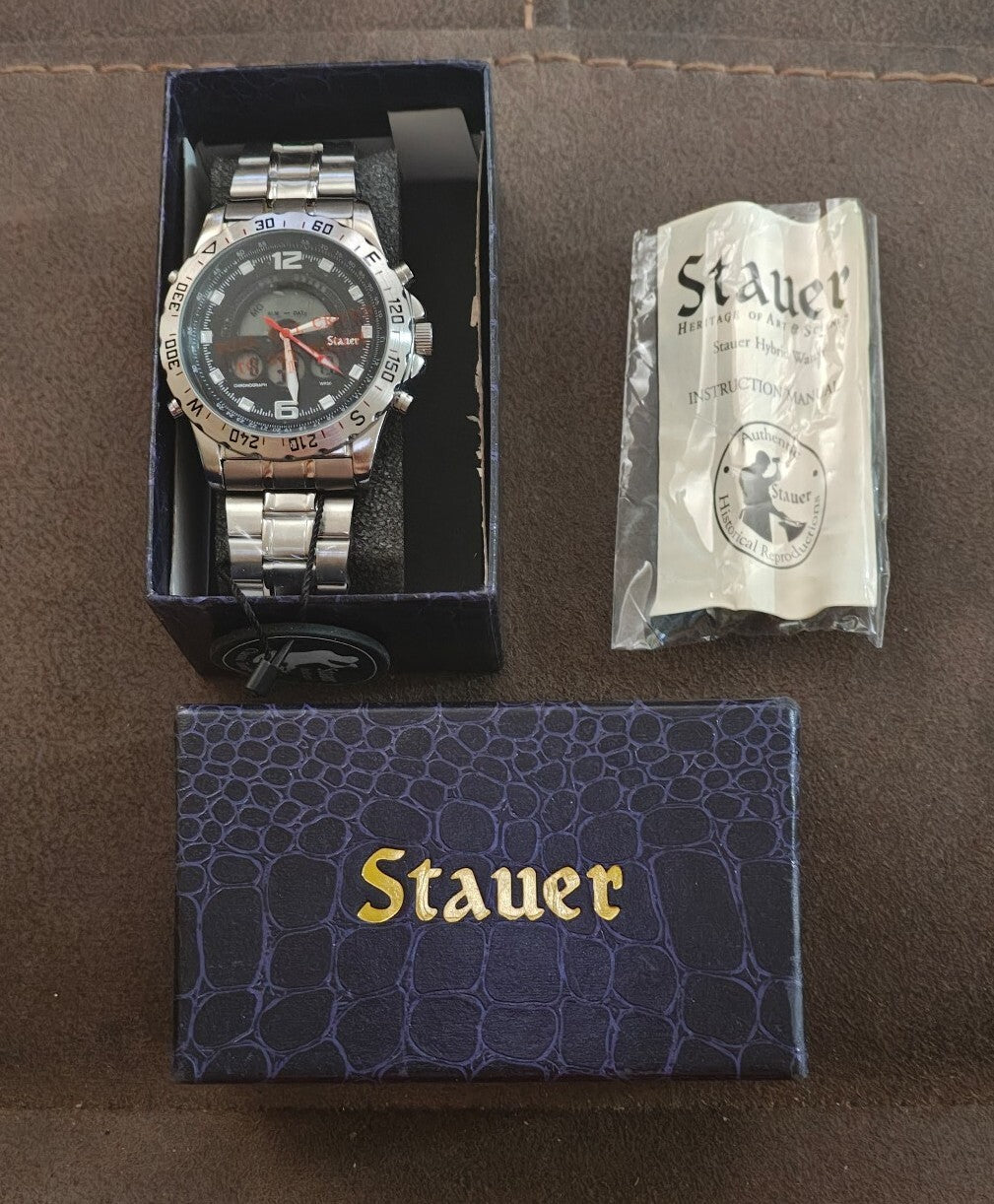 Stauer Compendium Hybrid Men's Watch (Model 19093) New In Box