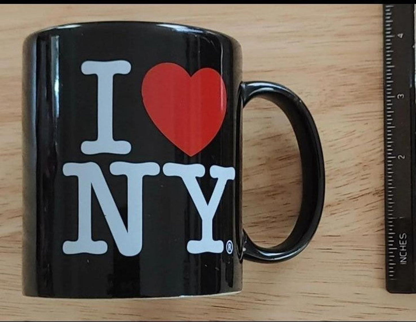 I Love NY Black Red & White Double-Sided Mug