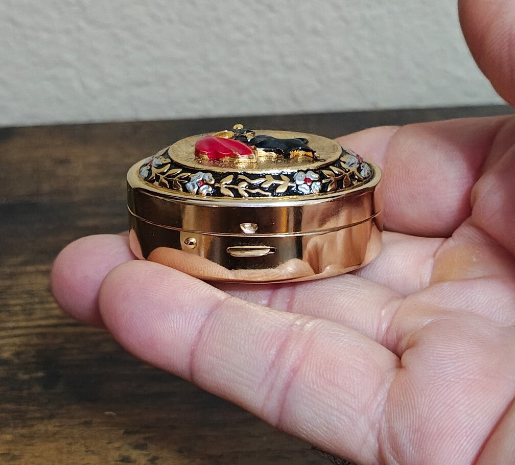 1950s/60s Spanish Toledo Damascene Style Matador Bull Trinket Box