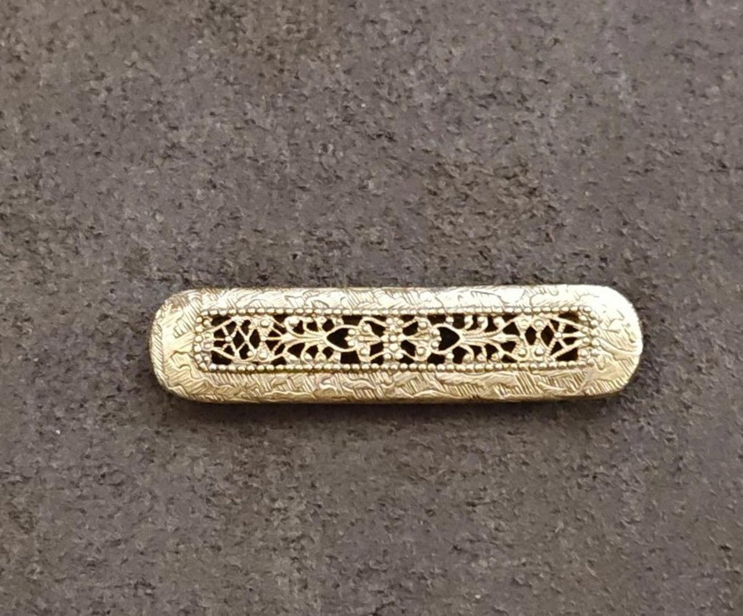 1980s Gold Tone Victorian Filigree Style Brooch