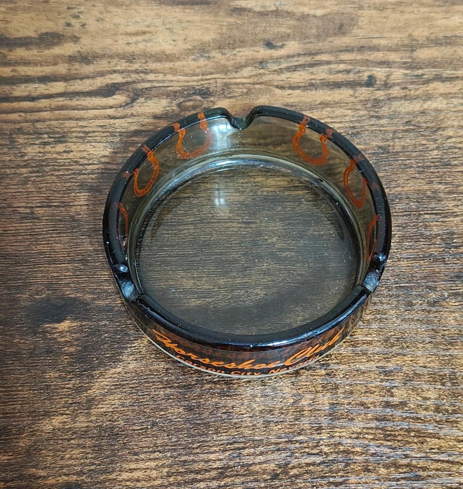 1970s Horseshoe Club Carson City Nevada Glass Ashtray