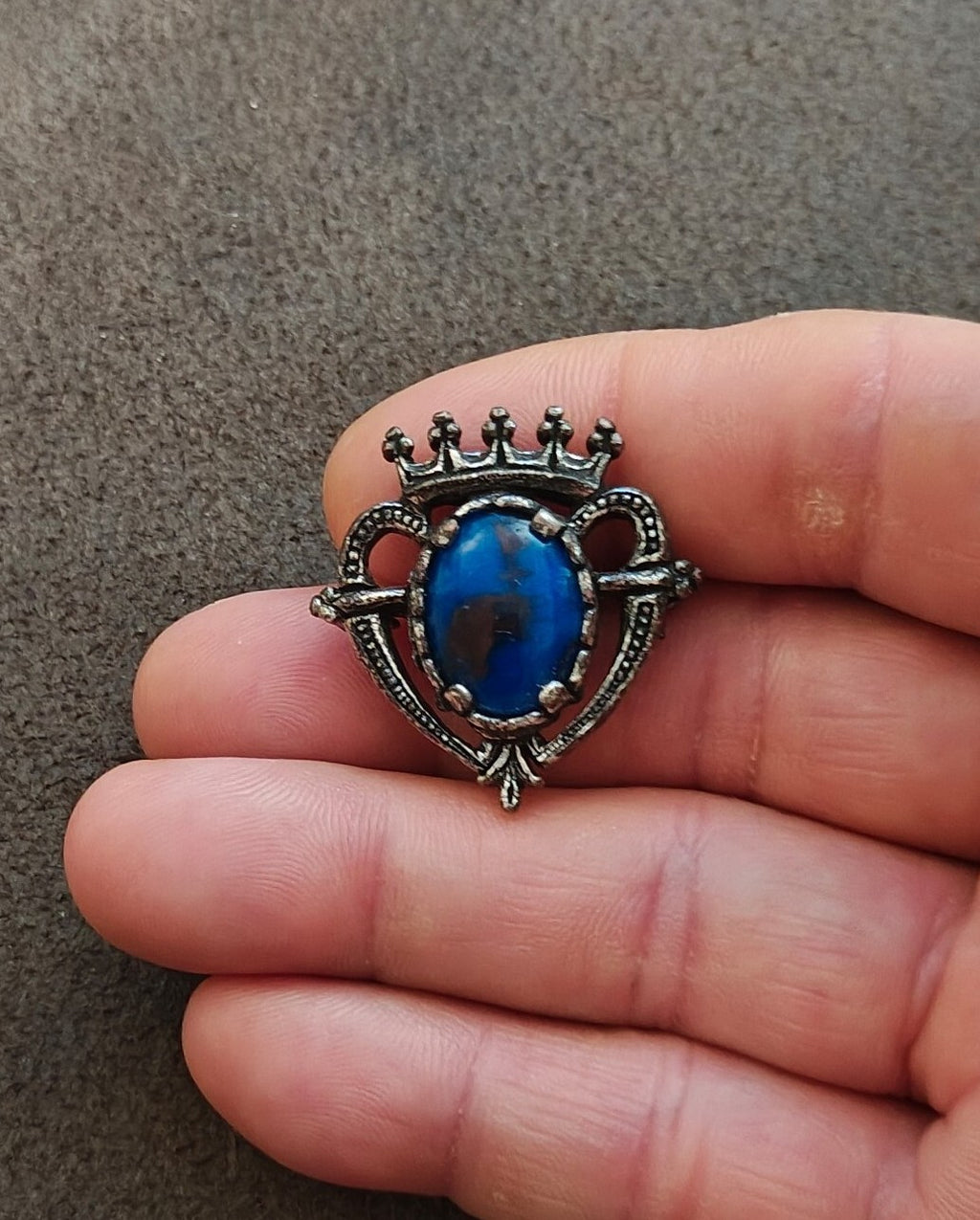 1960s/70s Signed Miracle Scottish Luckenbooth Coronet Heart  Brooch
