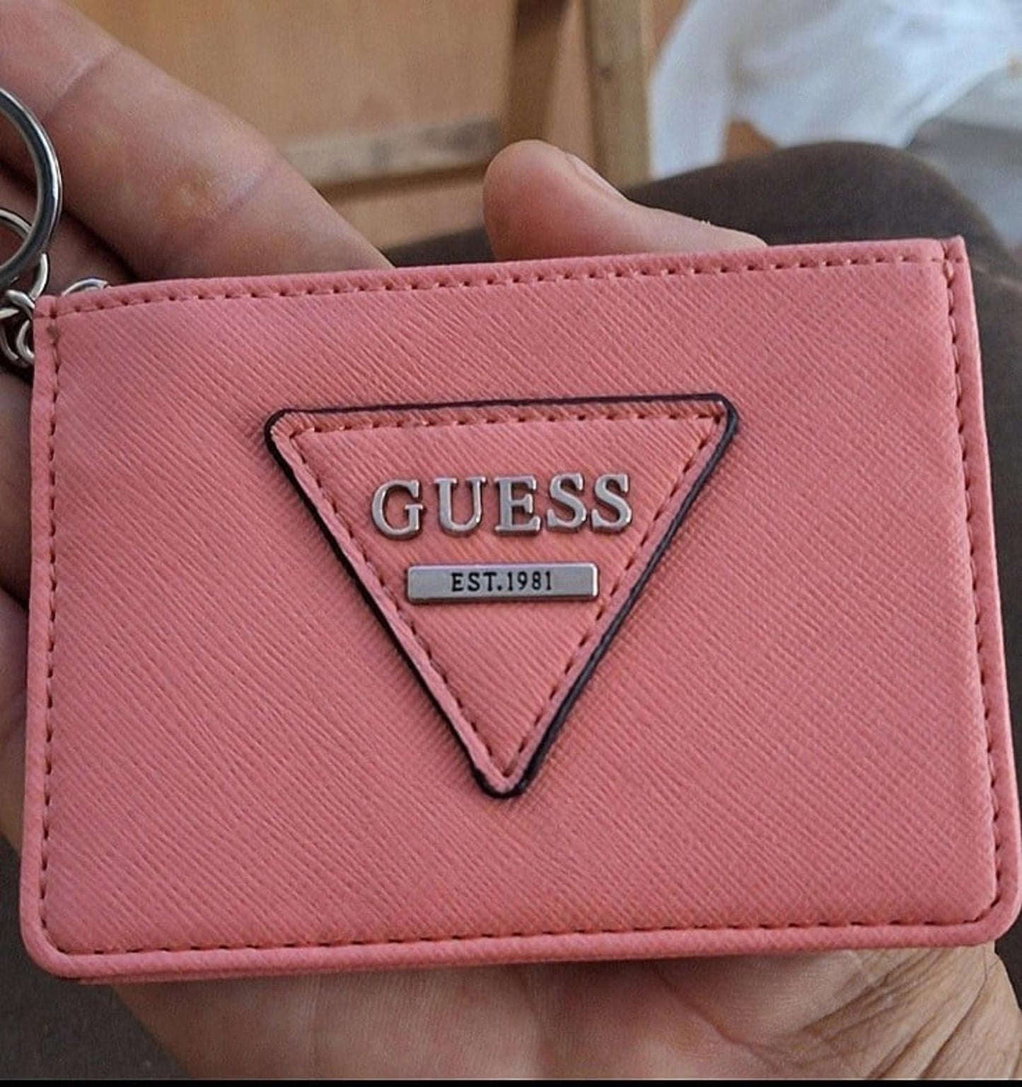 Pretty Pink Guess Faux Leather Wallet/Clutch Pouch/Card Holder/Coin Purse Keycha