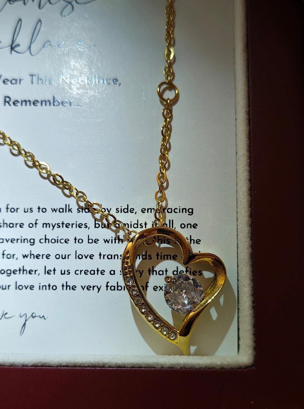 Forever Love Gold Tone With Crystals Heart Pendant Necklace