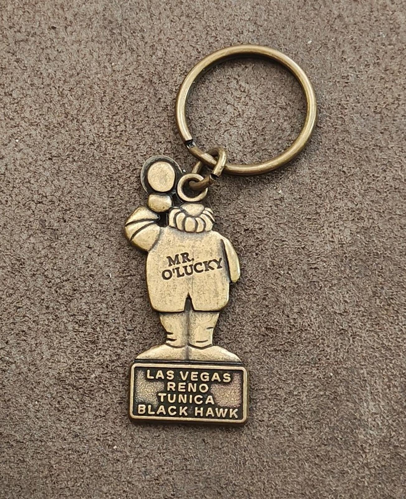 1990s Brass Fitzgerald’s Casino Hotel Las Vegas Mr. O’Lucky Keychain