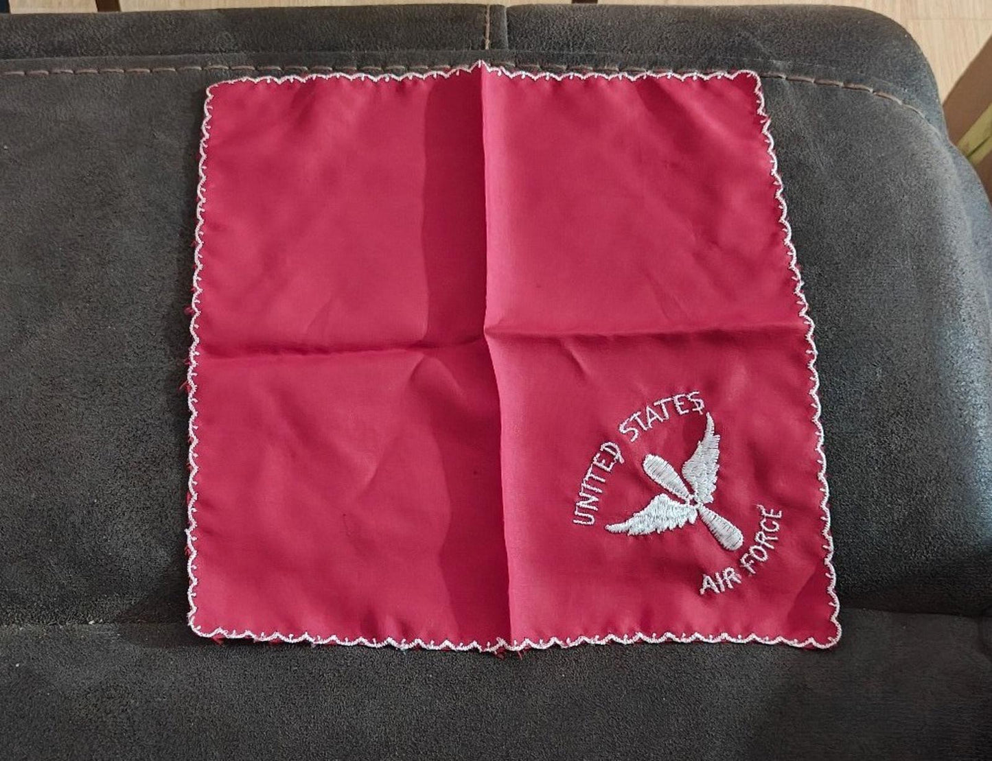 1940s World War 2 Set of Three U.S.A.F. Embroidered Souvenir Handkerchiefs
