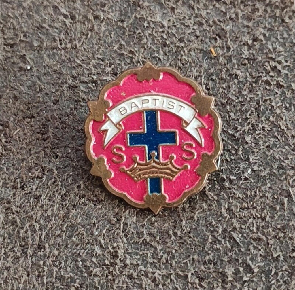 1940s/50s Baptist Sunday School Perfect Attendance Award Brass Pin